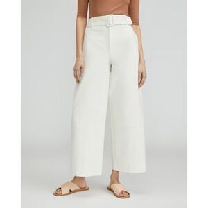 Everlane Wide Leg Belted Pants in White